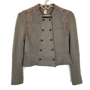 Free People Victorian Lace Peplum Jacket Size 12